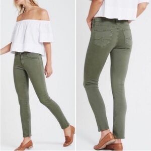 AG Adriano Goldschmied The Prima Cigarette in Olive Green Jeans